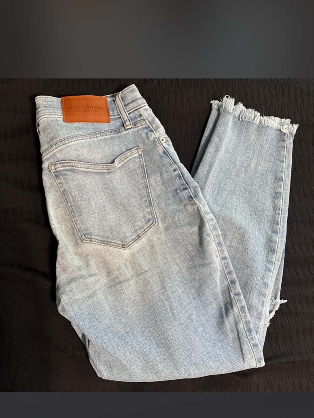 Lucky Brand Light Blue Frayed Hem Ankle Jeans